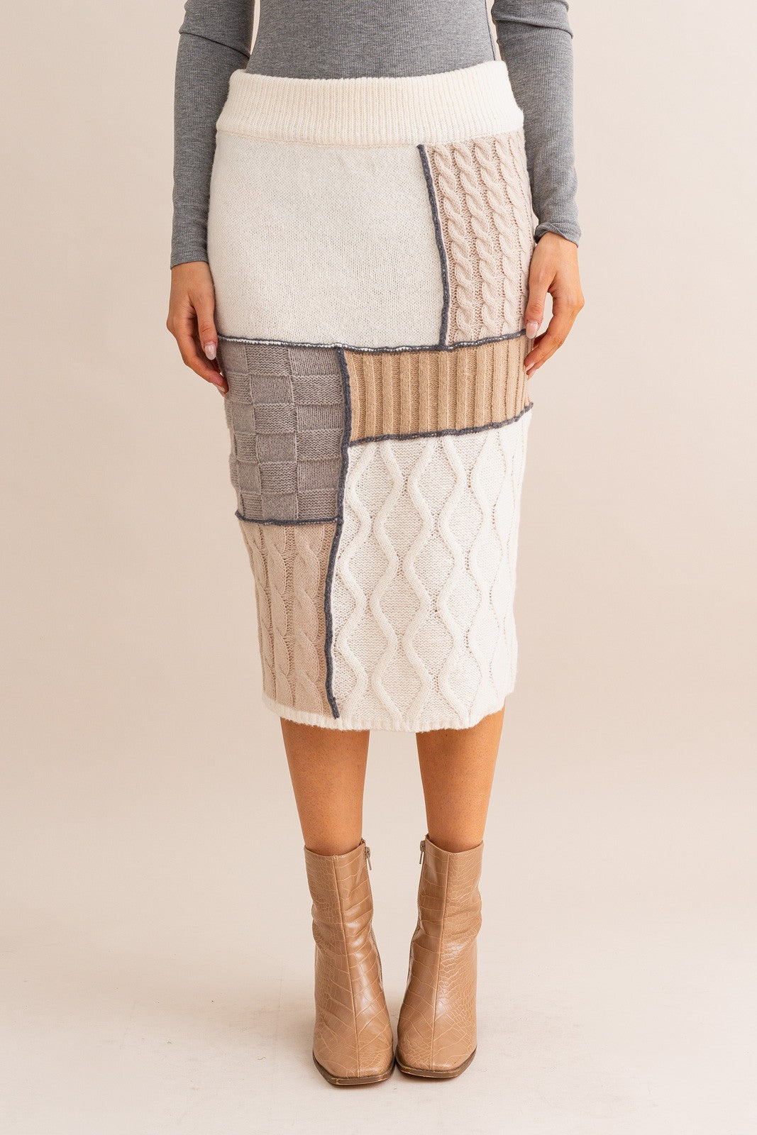 Autumn Breeze Sweater Midi Skirt