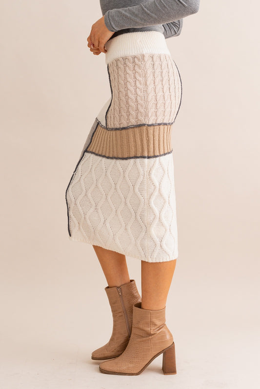 Autumn Breeze Sweater Midi Skirt