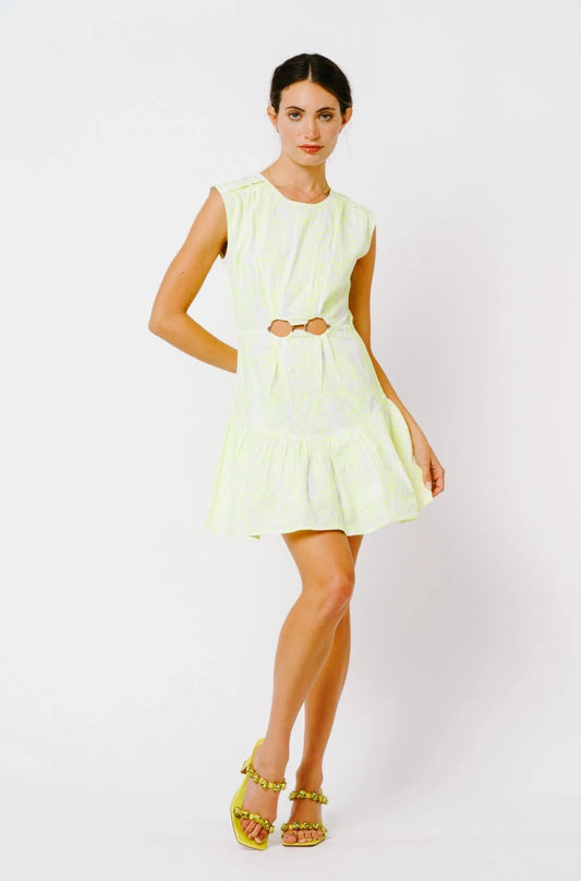 Lime Green Embroidered Dress
