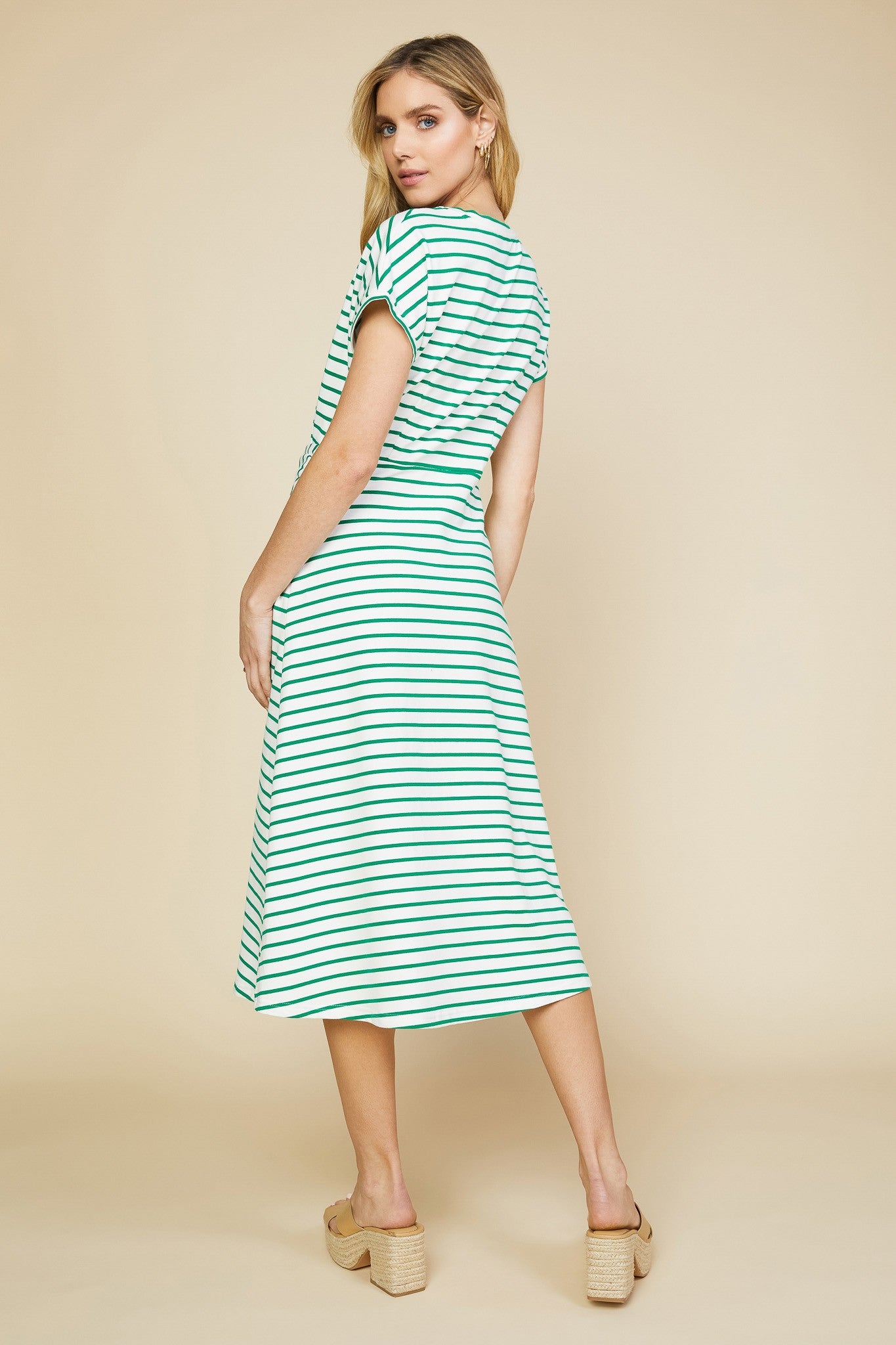 Twisted Detail Stripe Dress