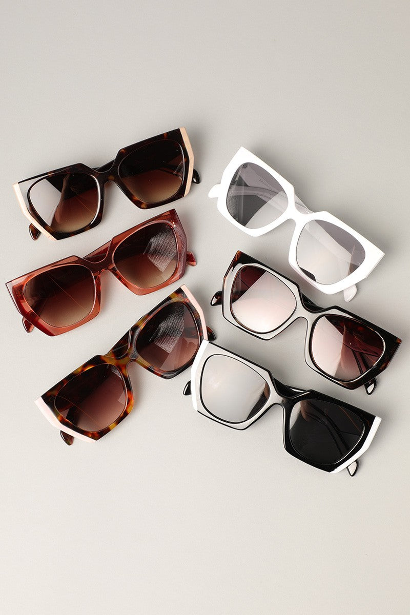 Black & White Color block Sunglasses